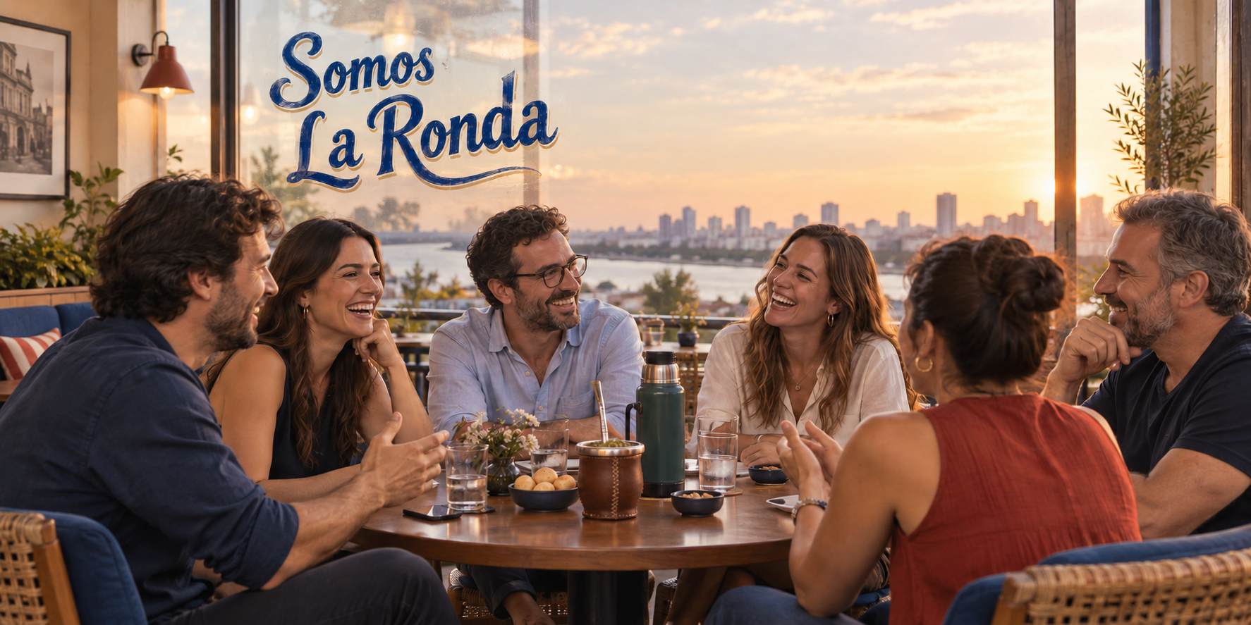 Friends sharing a round on a rooftop in Asunción - Somos La Ronda.